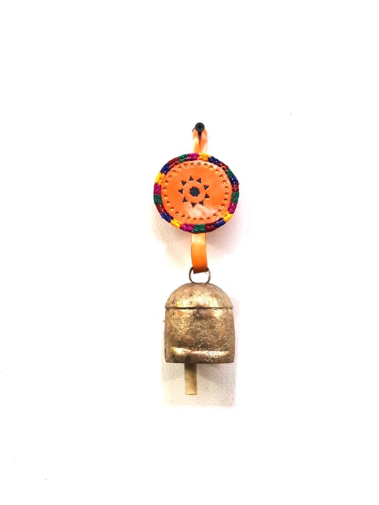 Soothing Sound Bell S Hanging Décor Home Office With Leather Belt Tamrapatra
