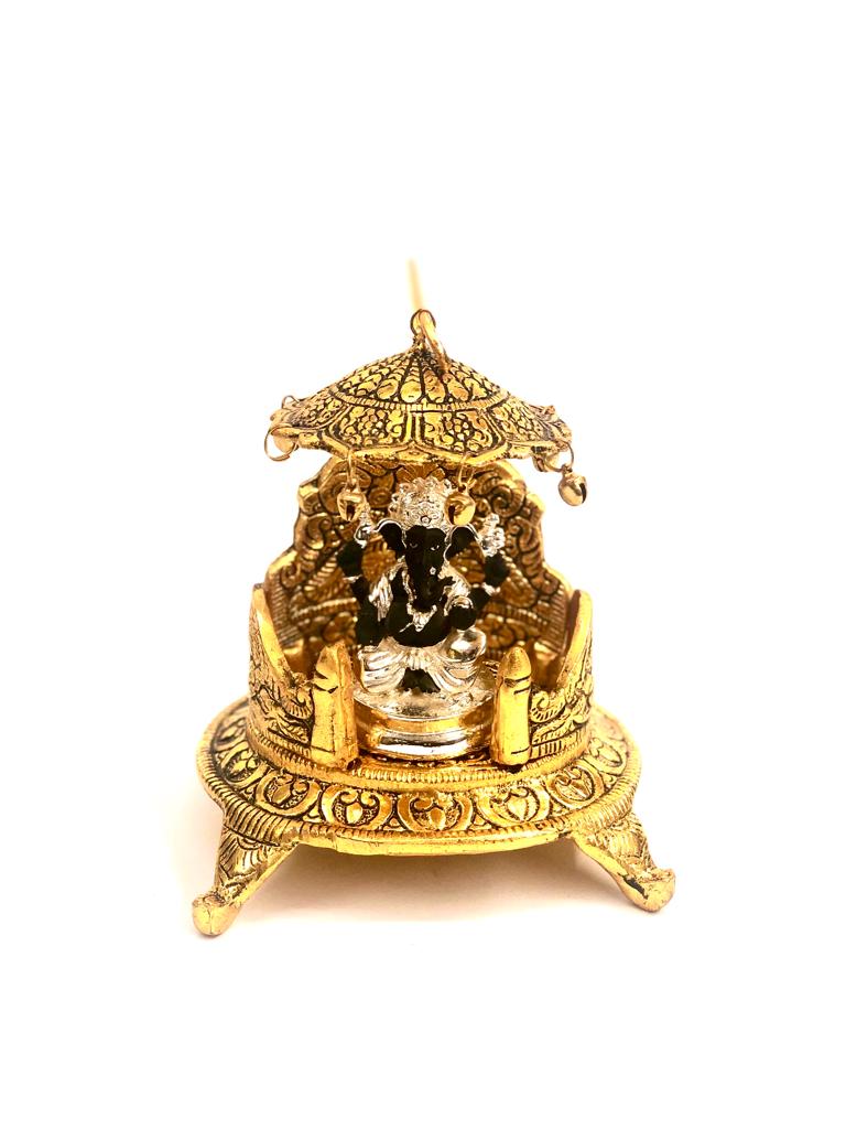Beautiful Metal Singhasan Throne For Placing Religious Idols By Tamrapatra