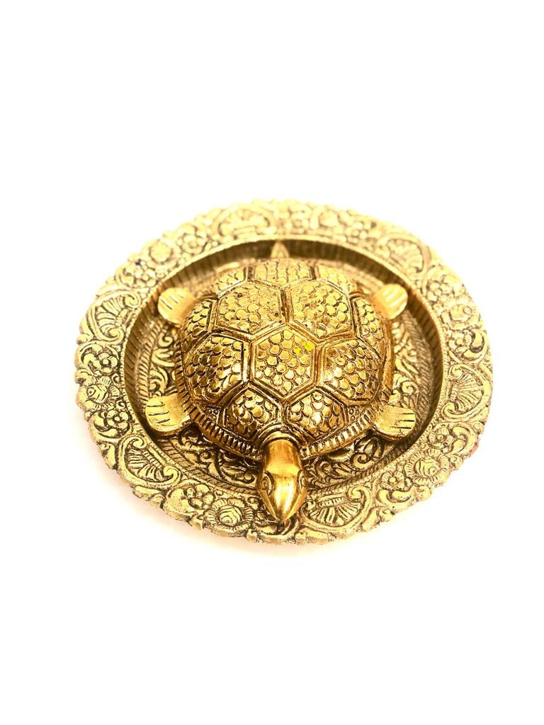 Vastu Tortoise With Plate In Metal Excellent Gifting Creations By Tamrapatra