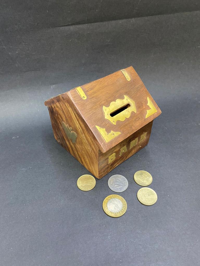 Money Coin Piggy Bank Wooden Artwork In Various Designs From Tamrapatra