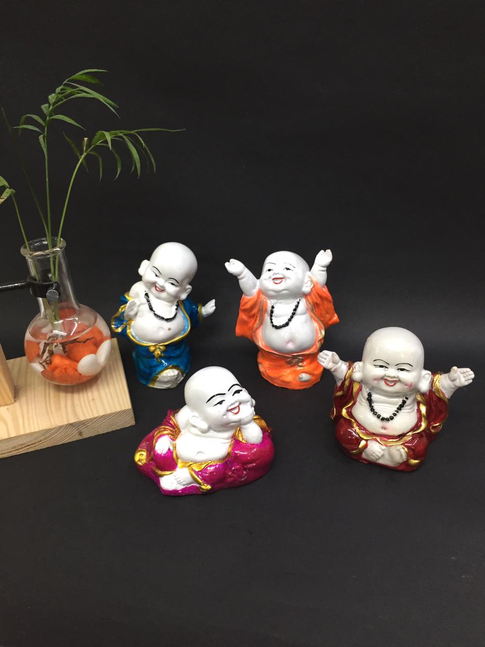 Cute Vibrant Monks In Various Shades Happy Figurines For Décor Tamrpaatra