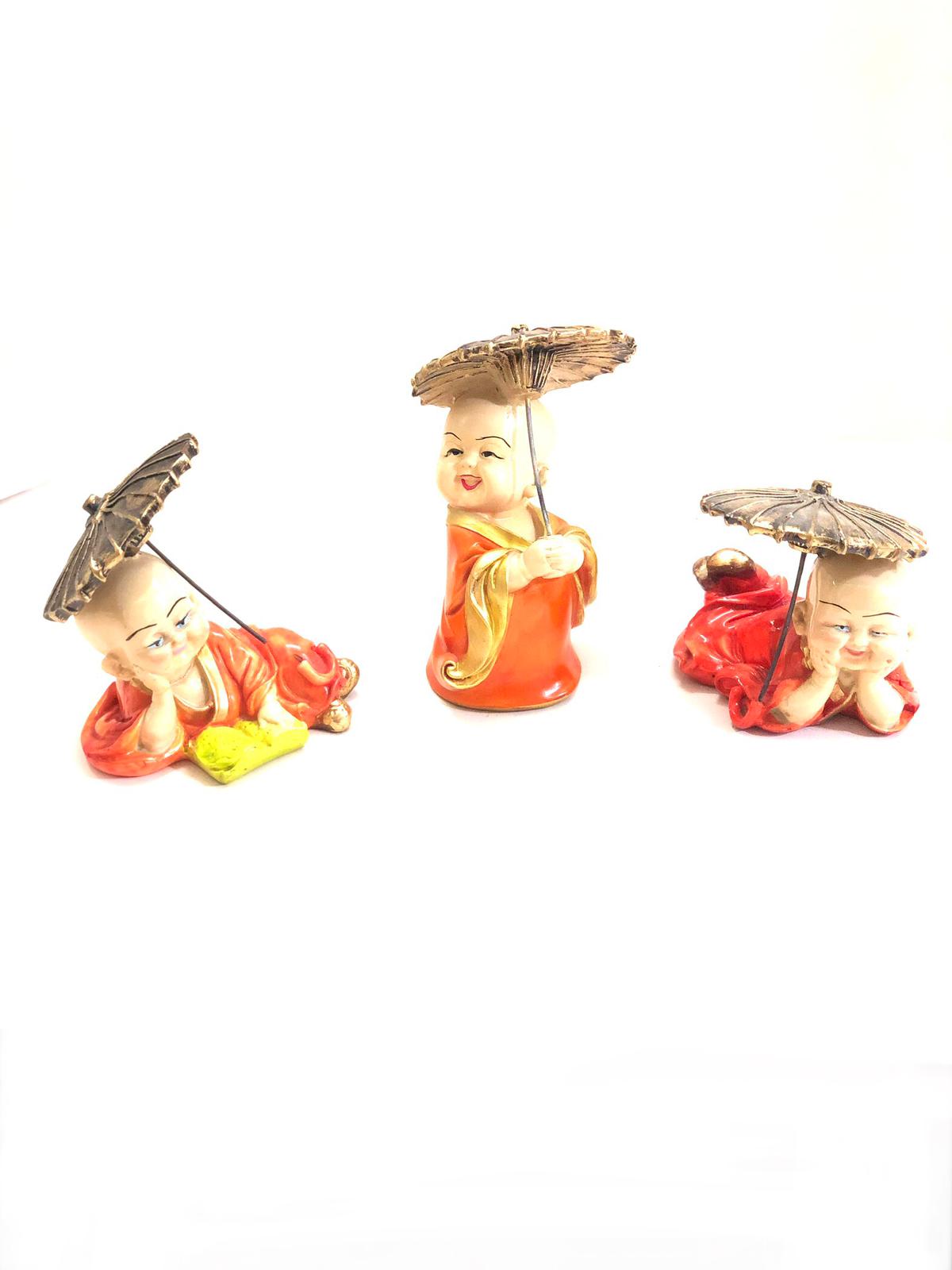 Baby Monks With Umbrella Various Designed Theme Artistic From Tamrapatra