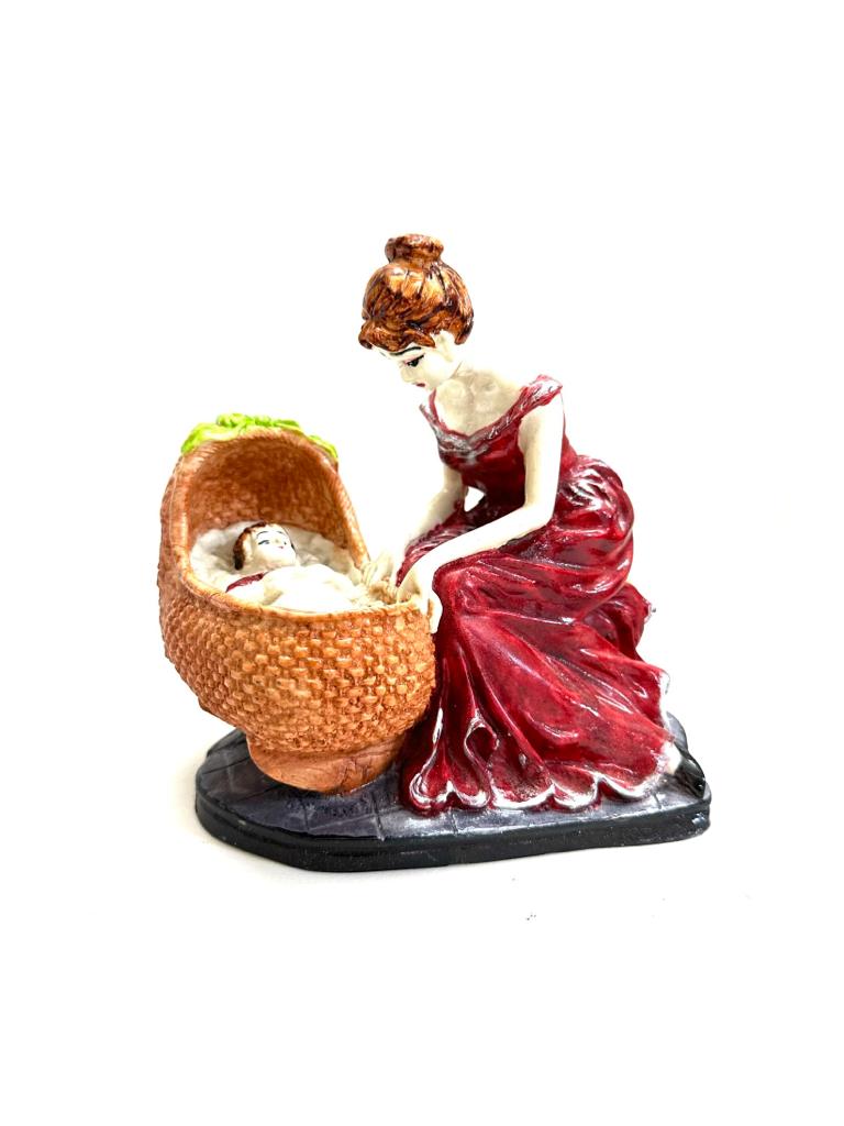 Mother Child Figurine Affectionate Display Artwork Décor Gifting's From Tamrapatra