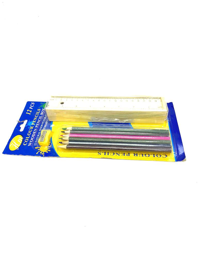 Coloring Pencils With Sharpener Scale Combo For Kids Gifting From Tamrapatra