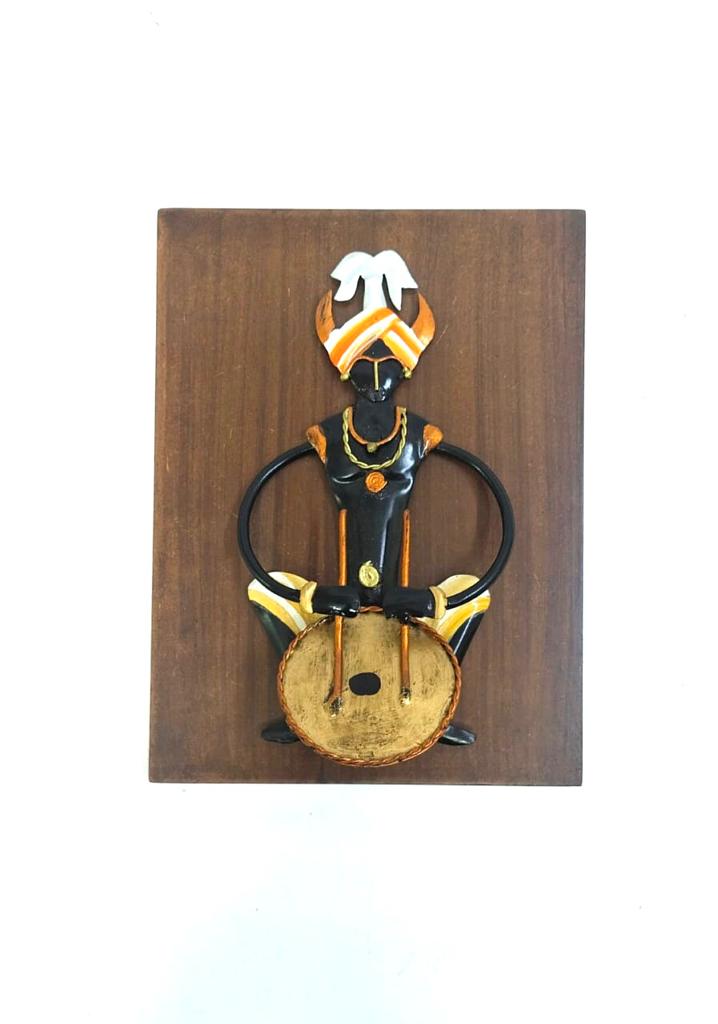 Wooden Metal Musician On Frame Interesting Art Handcrafted From Tamrapatra