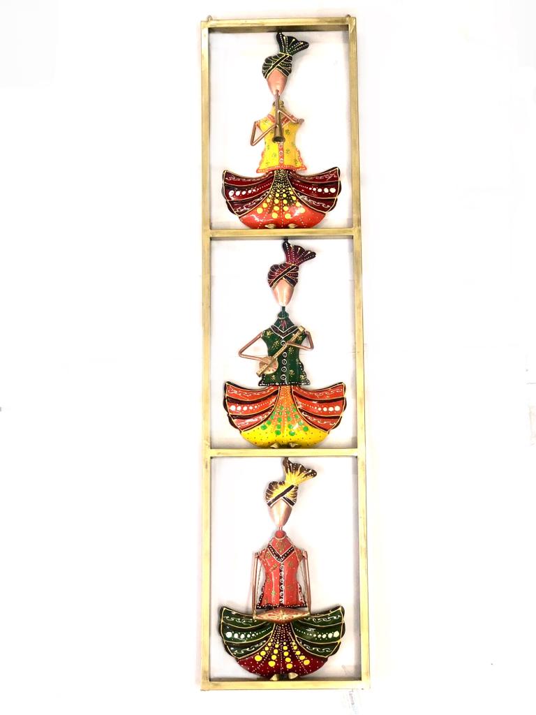 3 Sitting Musicians Metal Vertical Frame Excellent Metal Crafts By Tamrapatra