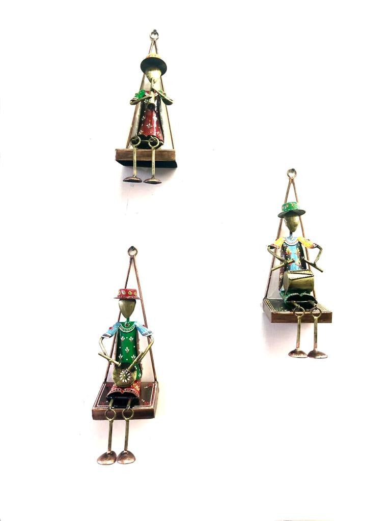 Hanging Figures Playing Musical Instruments Metal Wall Décor By Tamrapatra