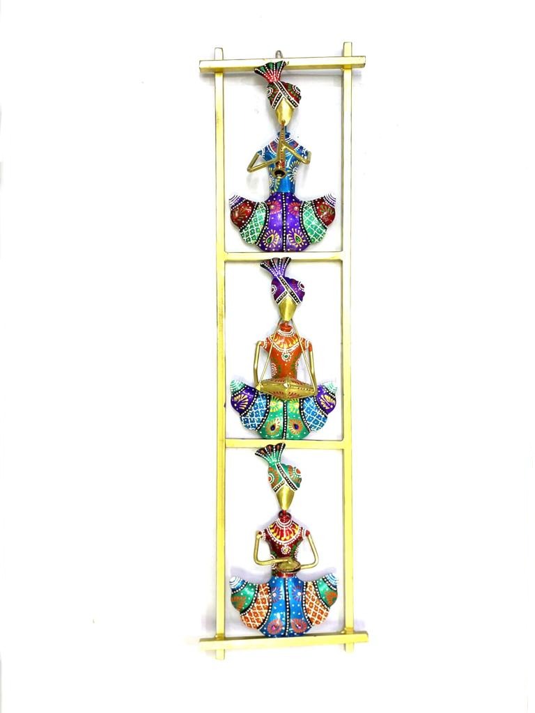 Metal Wall Art Vertical Wall Ideas With 3 Musicians Frame Handcrafted By Tamrapatra