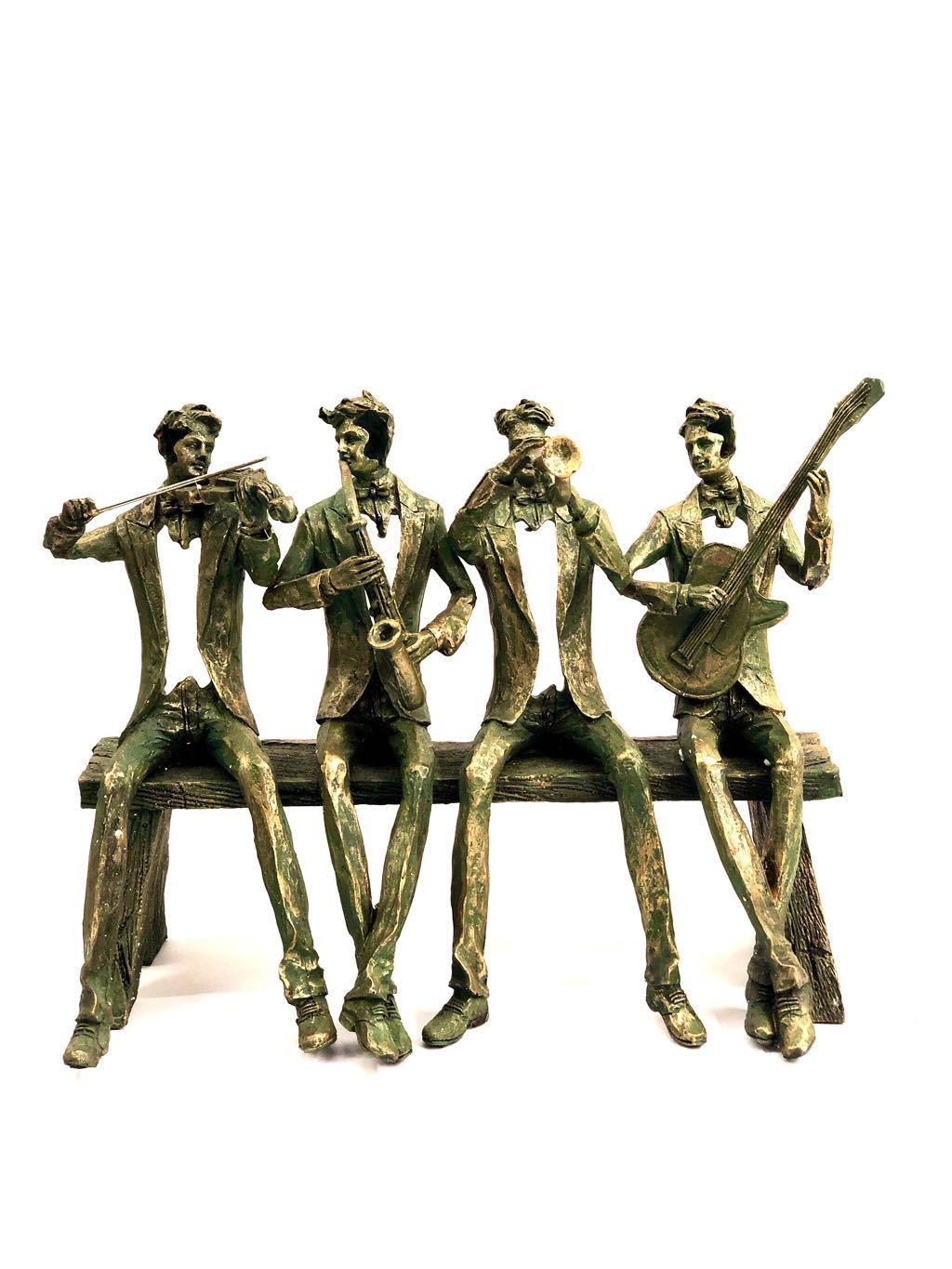 Musicians Sitting On Bench Poly Resin Modern Creations Decor From Tamrapatra