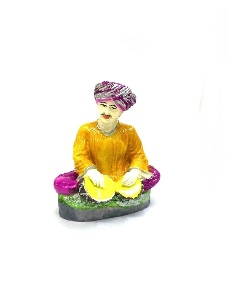 Male Villager Musicians In Traditional Resin Collectible Home Décor Tamrapatra