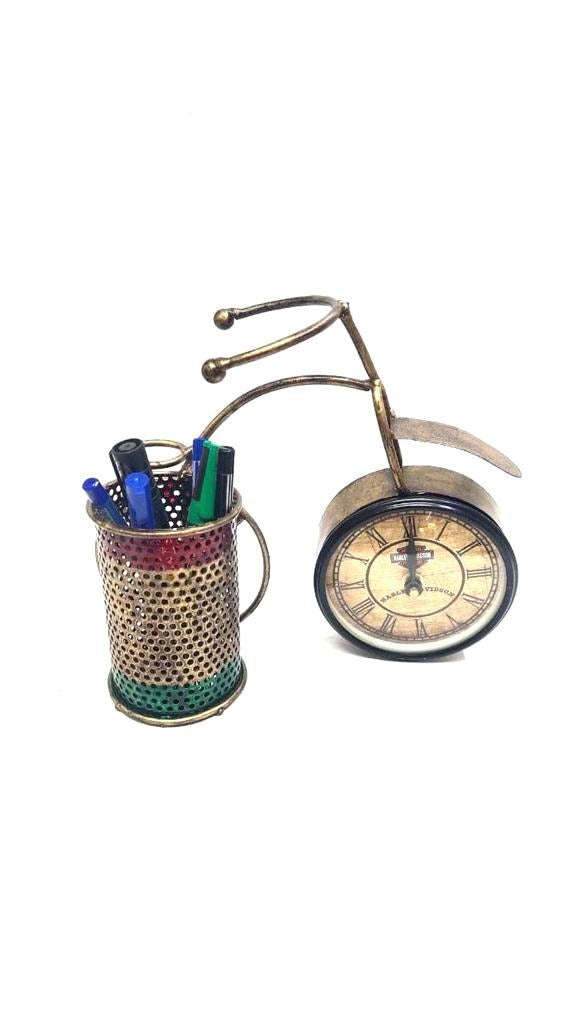 Clock Cycle Pen Stand Office Desk Accessories Gifts Vintage Style Tamrapatra