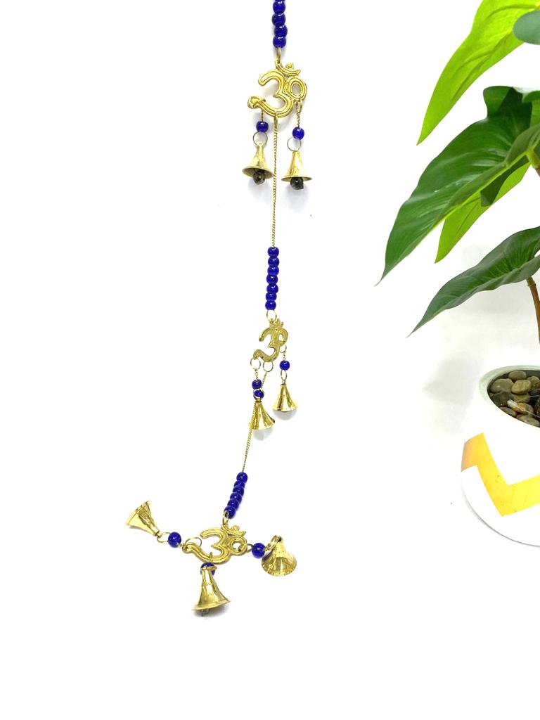 Traditional Hangings Om Metal Bells With Colorful Beads Only At Tamrapatra