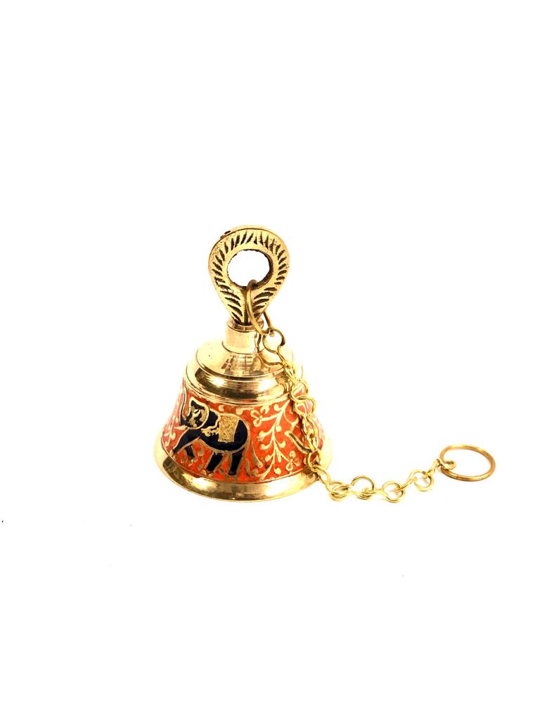 Premium Colorful Brass Bells To Enhance Your Pooja Room Model C Tamrapatra