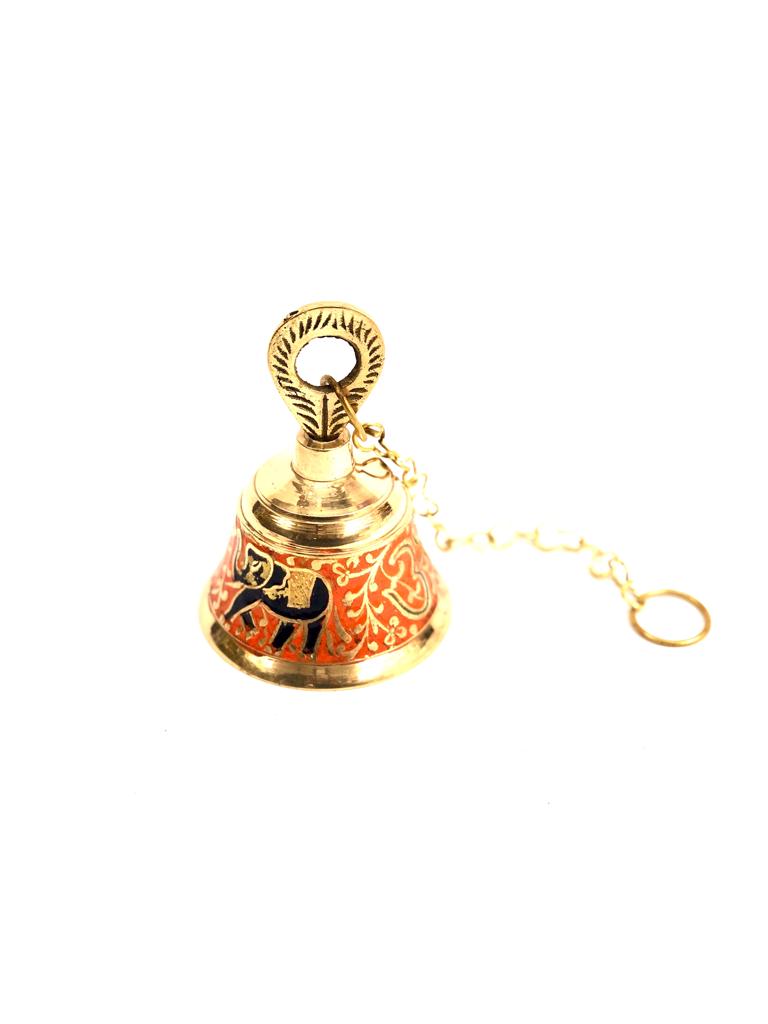 Big High Quality Brass Temple Bells In Attractive Colors Model D Tamrapatra