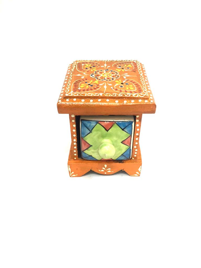 Hand Painted Single Designer Drawer Traditional Gifting Décor By Tamrapatra