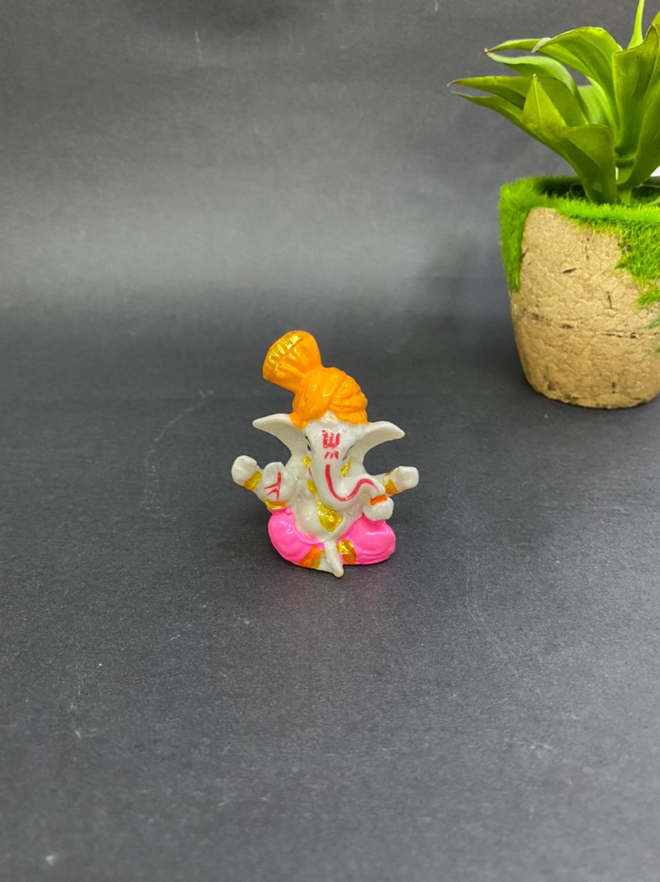 Turban Ganesha Cute Figure For Car Dashboard Spiritual Décor By Tamrapatra