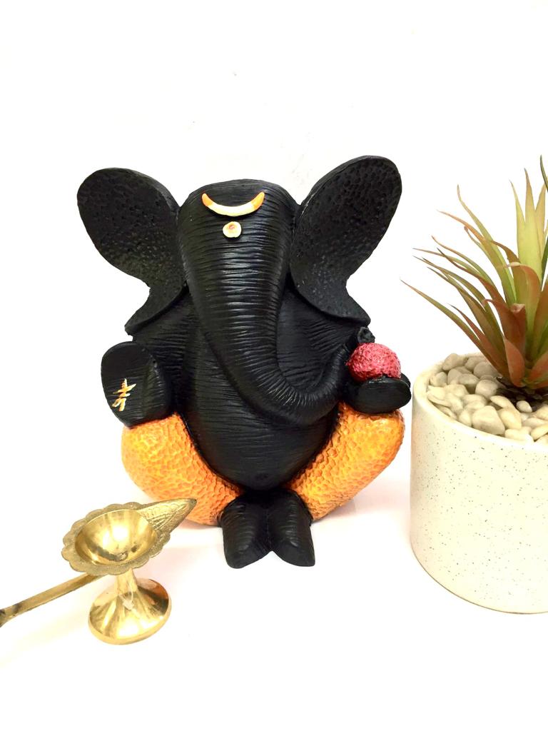 Unique Style Black & Orange Exclusive Home Décor Ganesha Resin Tamrapatra