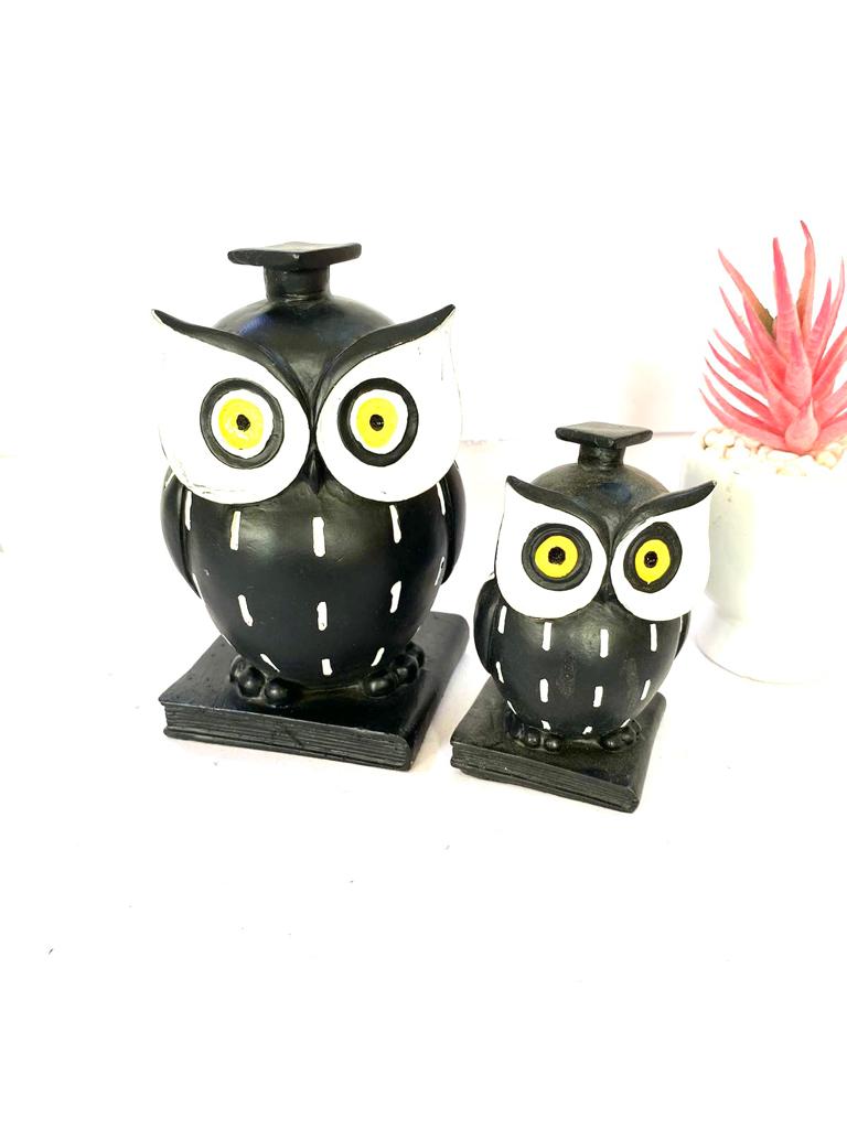 Owl Set Of 2 Modern Art Cute Showpiece Decoration For Kids Room By Tamrapatra