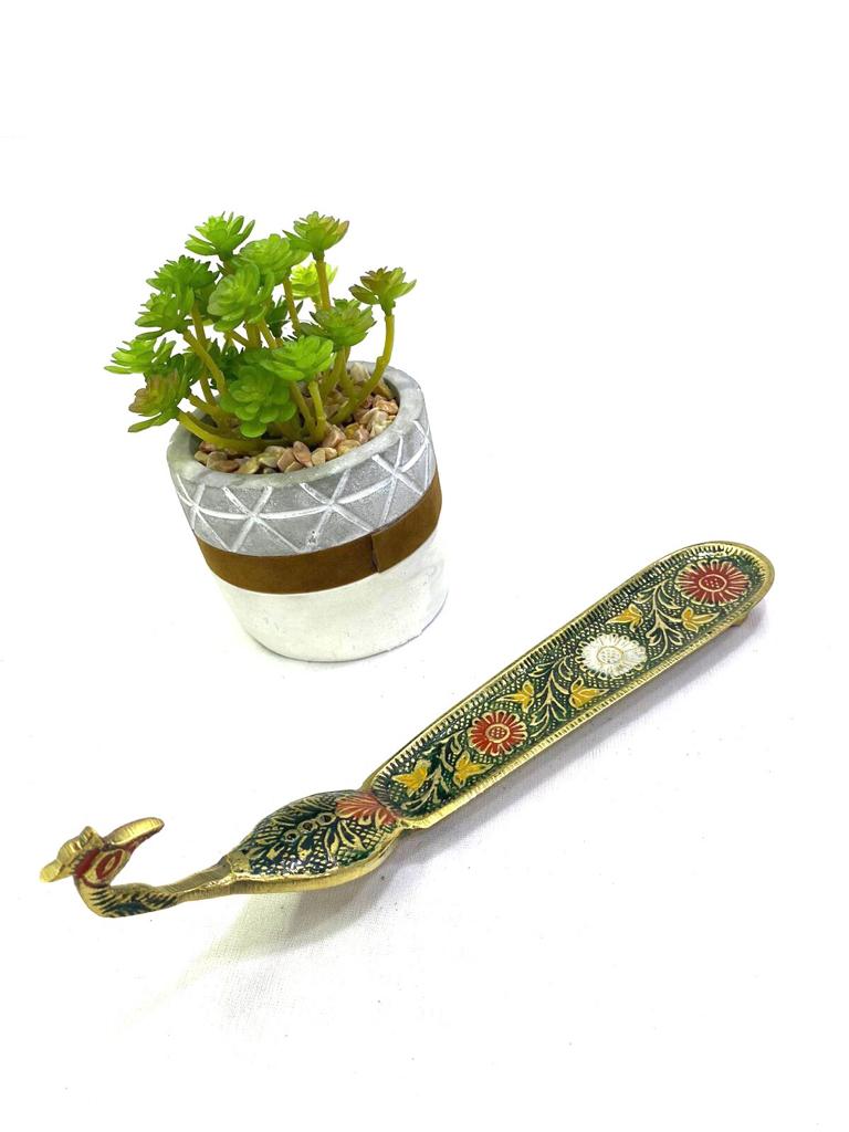 Peacock Incense Stick Holder Designed & Crafted In India Handcrafted Tamrapatra