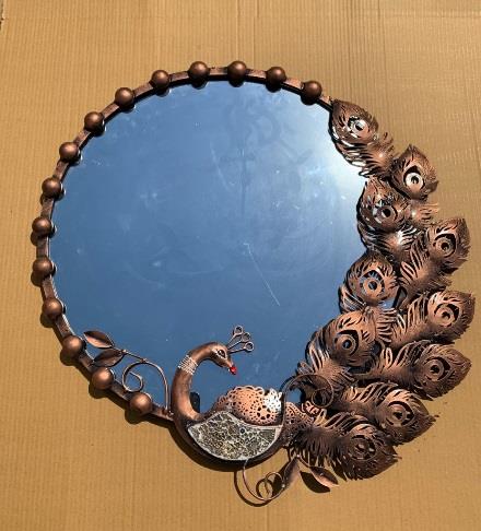 Peacock Theme Wall Mirror Crafted & Designed In India Exclusively At Tamrapatra