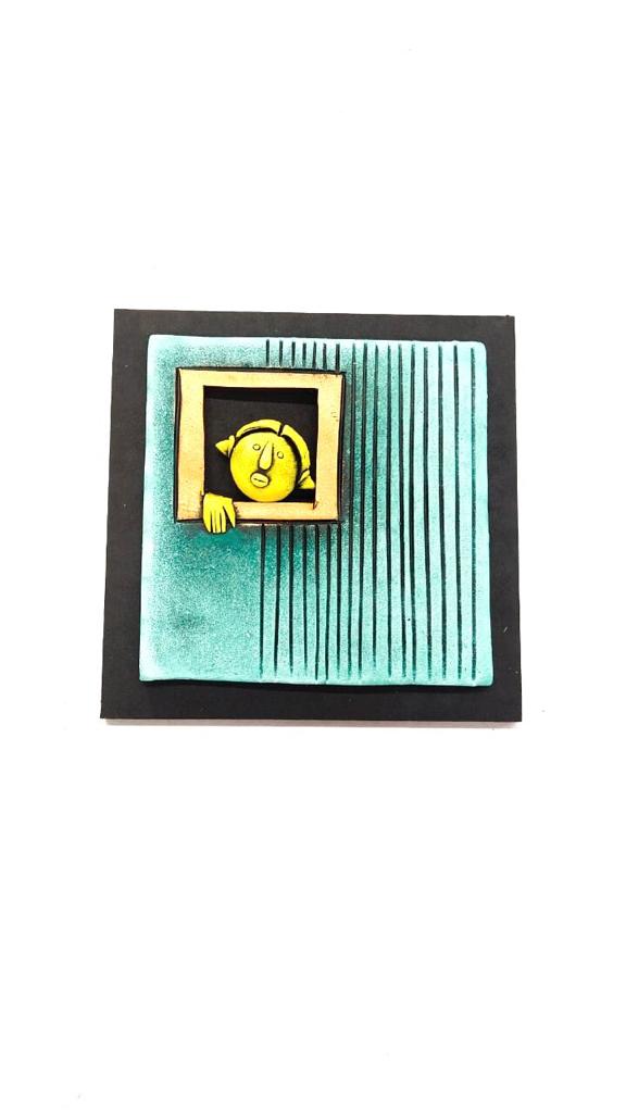 Teal Green Copper Handcrafted Terracotta Wall Hangings Art Work Tamrapatra