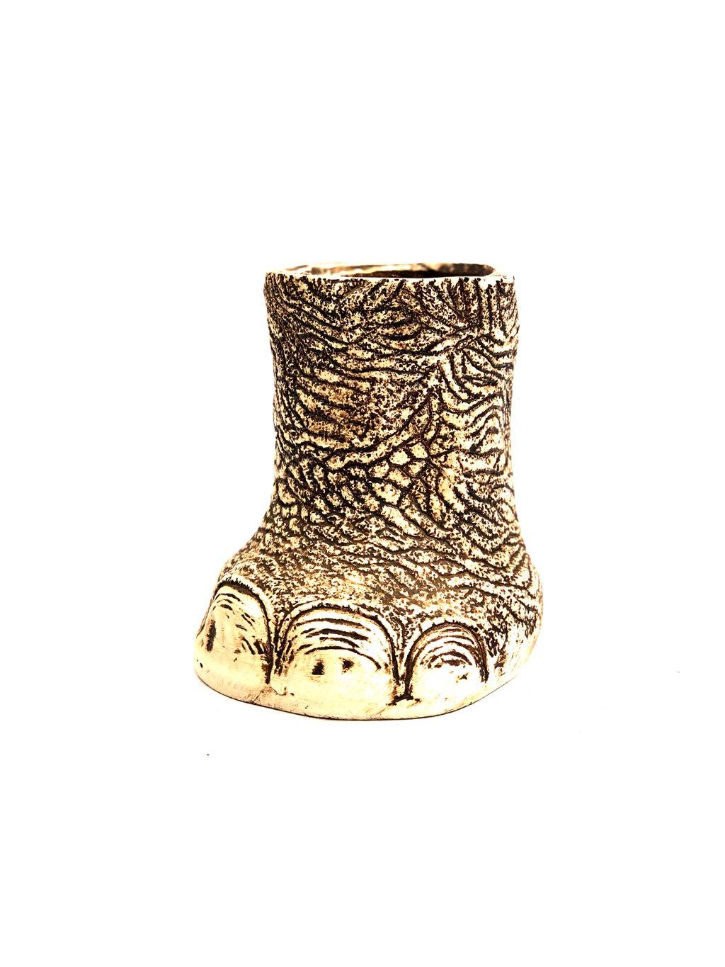 Elephant Foot Resin Pen Stand Multi Purpose Stand Home Utility Tamrapatra