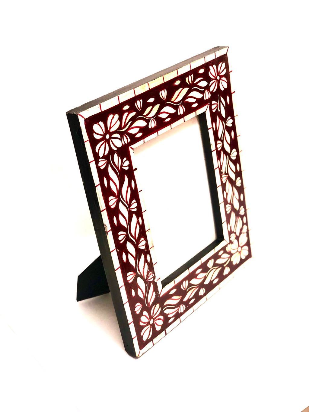 Floral Printed Border With Wide Glass Photo Frame Lovely Gifts Tamrapatra