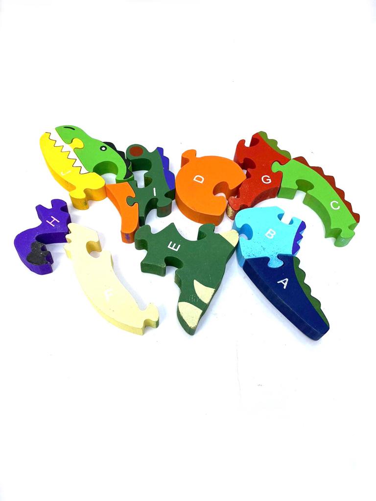 Wooden Puzzle Alphabets & Numbers Animal Handmade Toys From Tamrapatra