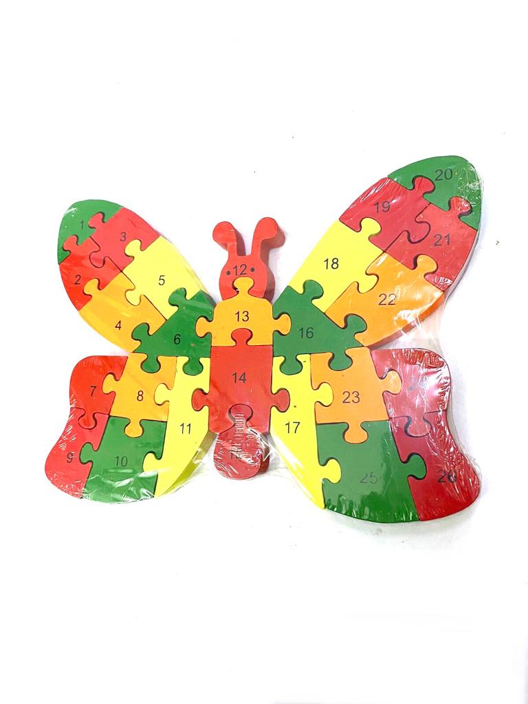 Wooden Puzzle Alphabets & Numbers Animal Handmade Toys From Tamrapatra