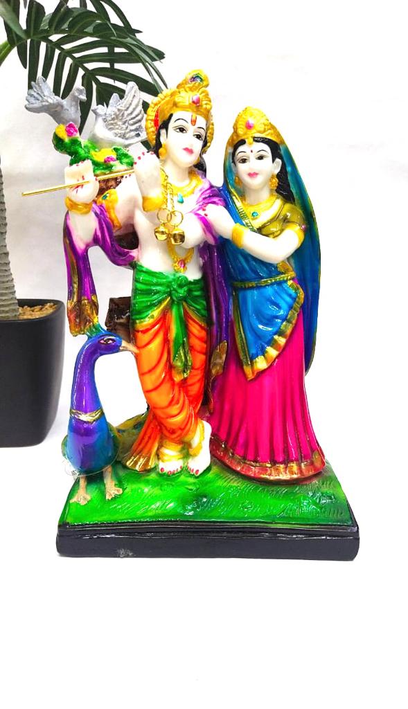 Radha Krishna Statue Idols Showpiece Spiritual Artwork Home Décor By Tamrapatra