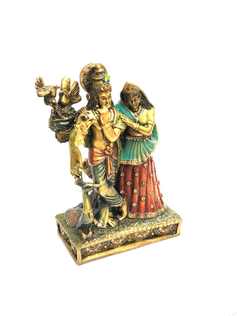 Antique Finish Radha Krishna The Display of Spiritual Décor By Tamrapatra