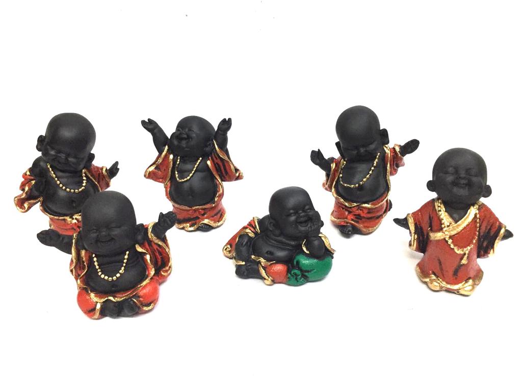 Red Monks Delightful Sweet Figurines To Showcase In Home Office By Tamrapatra