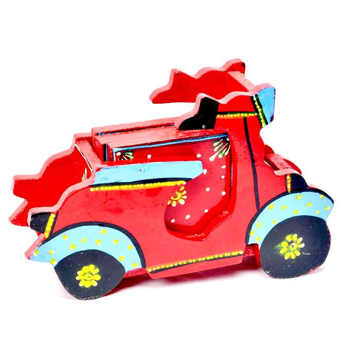 Tea Coaster With Style Of Indian Scooter Traditional Hand Painted Tamrapatra - Tamrapatra