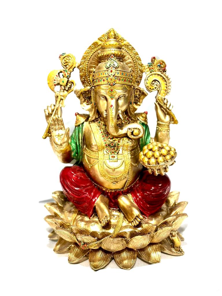 Big Ganesha Idol Copper Finish Resin Artist Creations Spiritual Art By Tamrapatra