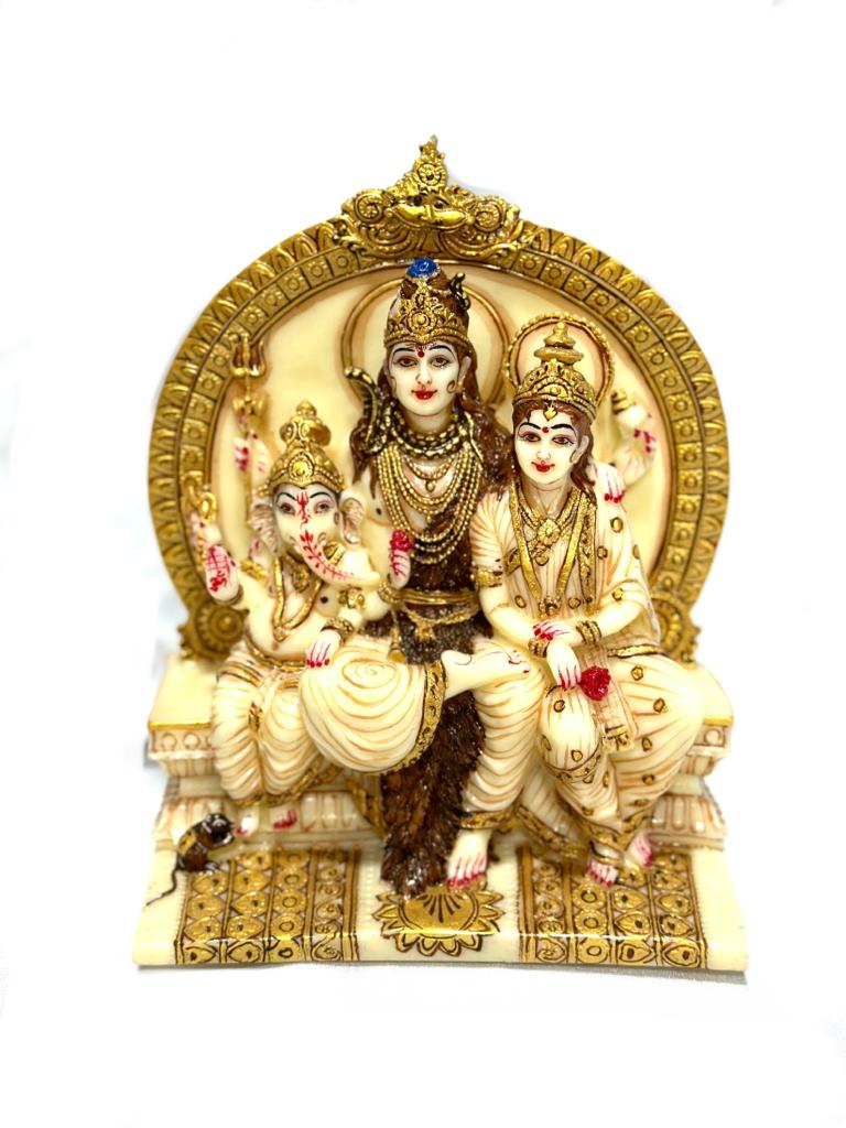 Shiv Family Resin Handcrafted Detailed Artistic Religious Idols From Tamrapatra