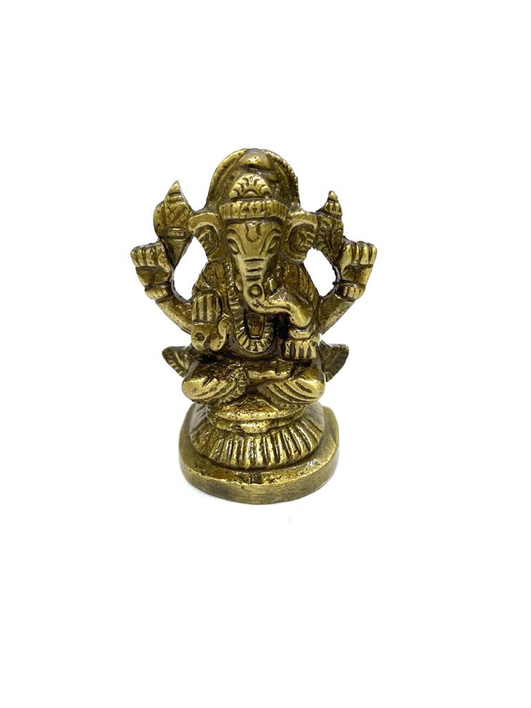 Ganesh Lakshmi Sarasvati Brass Idols Showpiece Religious Gifting's Tamrapatra