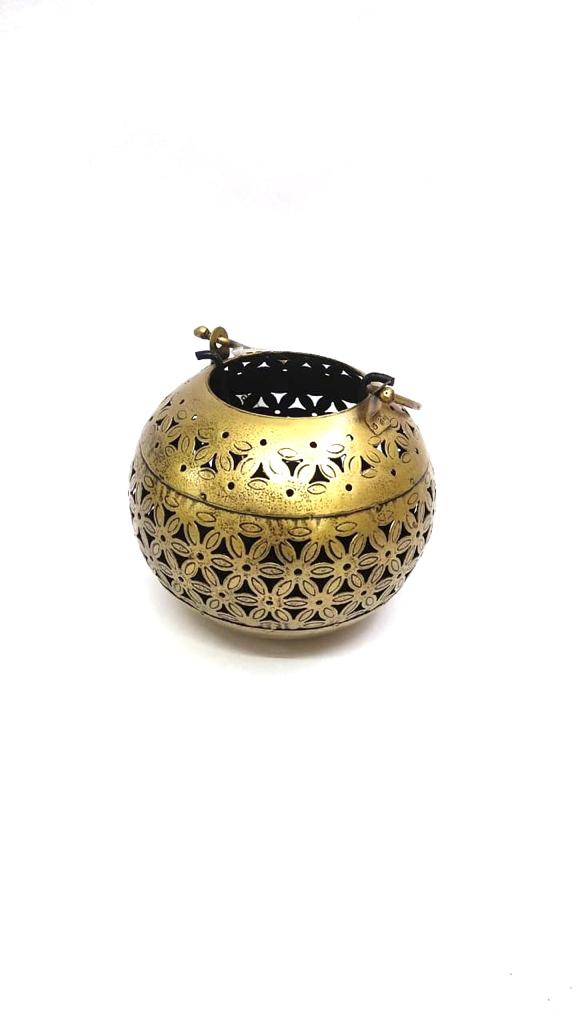 Round Tea Light Holder Hanging Place Aroma Candles For Decoration Tamrapatra