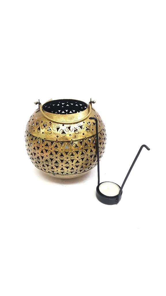 Round Tea Light Holder Hanging Place Aroma Candles For Decoration Tamrapatra