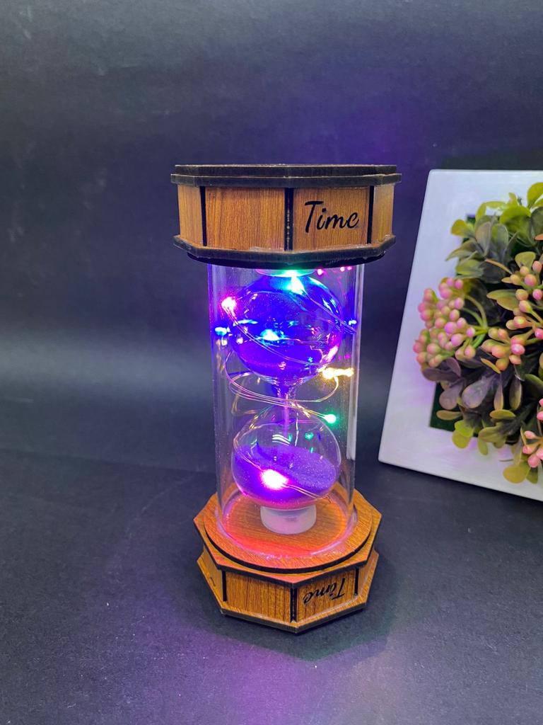 Sand Timer With Lights Wooden & Glass Handcrafted Unique Collection Tamrapatra
