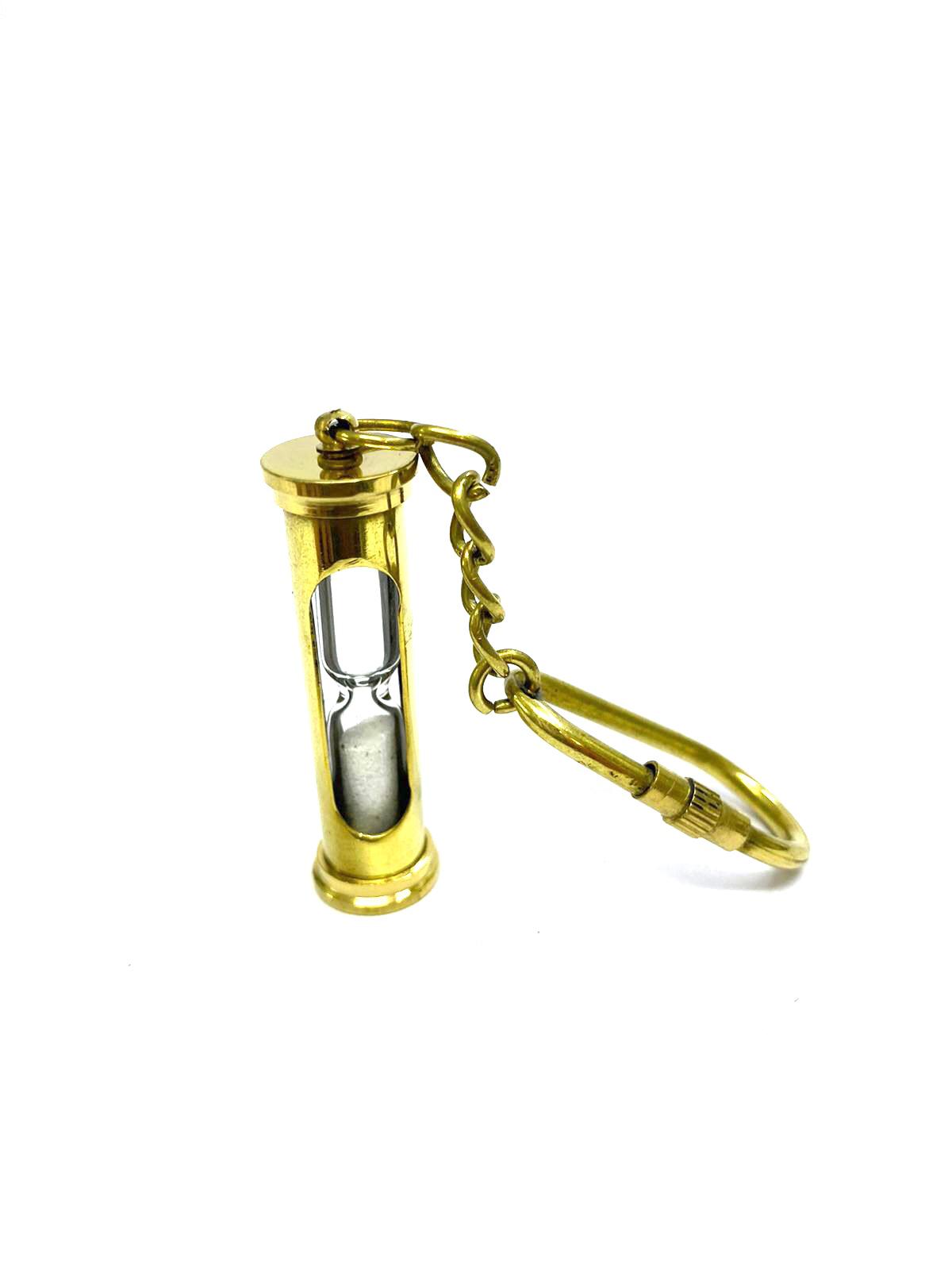 Brass Sand Timer Keychains Attractive Collectible Unique Artwork By Tamrapatra