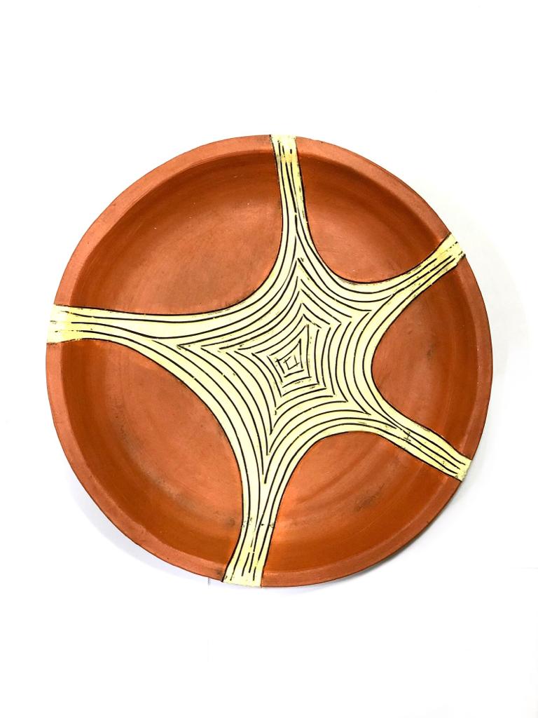 Saddle Brown Designer Round Plates Hanging Terracotta In Set Of 5 By Tamrapatra
