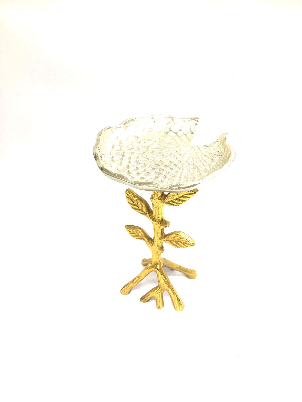 Silver Lotus With Gold Leaf Stand Platters Metal Art Kitchen From Tamrapatra