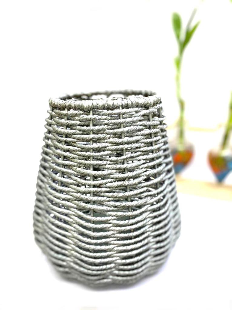 Jute Planters With Sturdy Metal Combination Various Shades From Tamrapatra