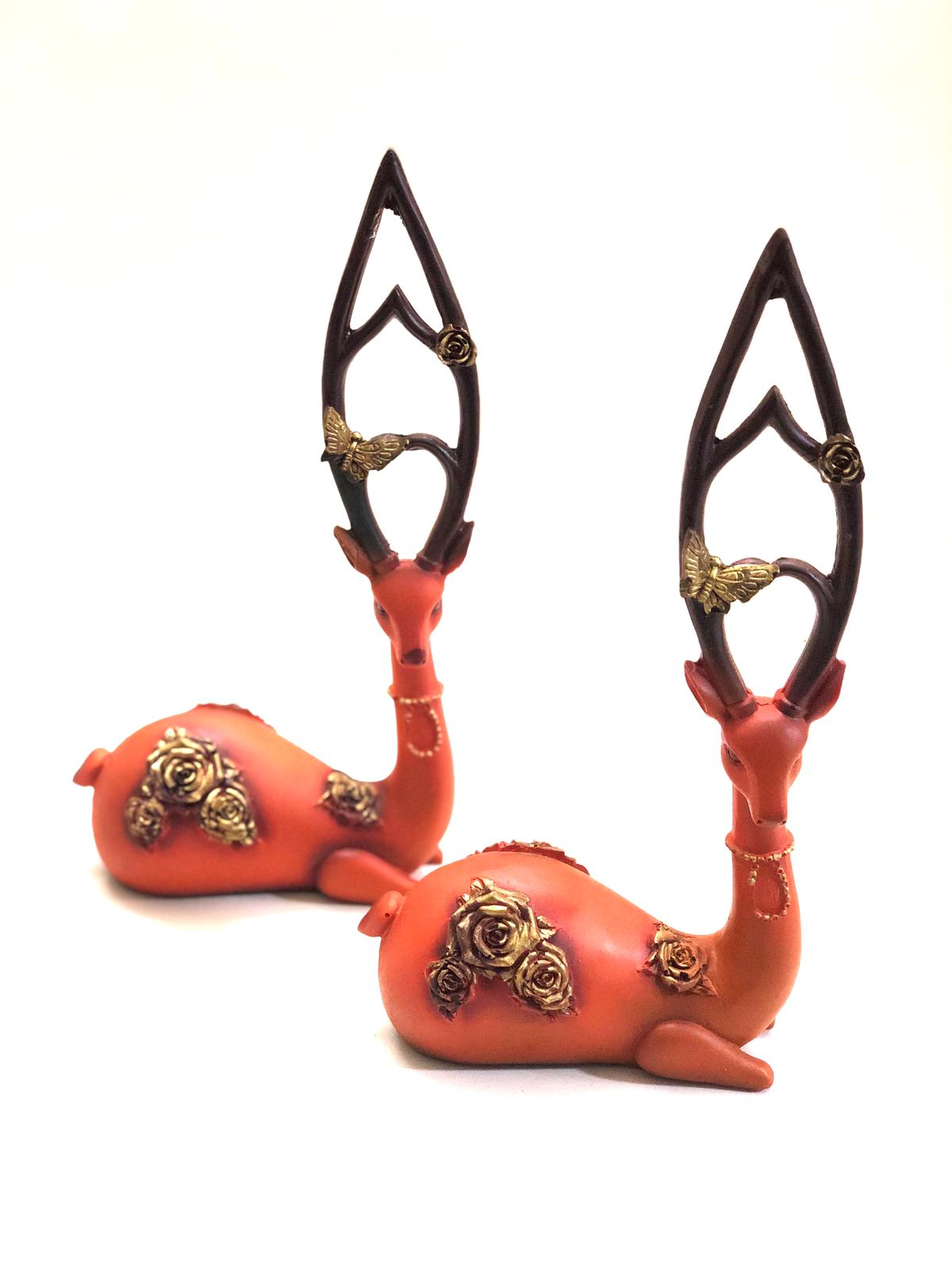 Elegant Deer Sitting Set Of 2 Exclusive Collection Of Animal Kingdom By Tamrapatra