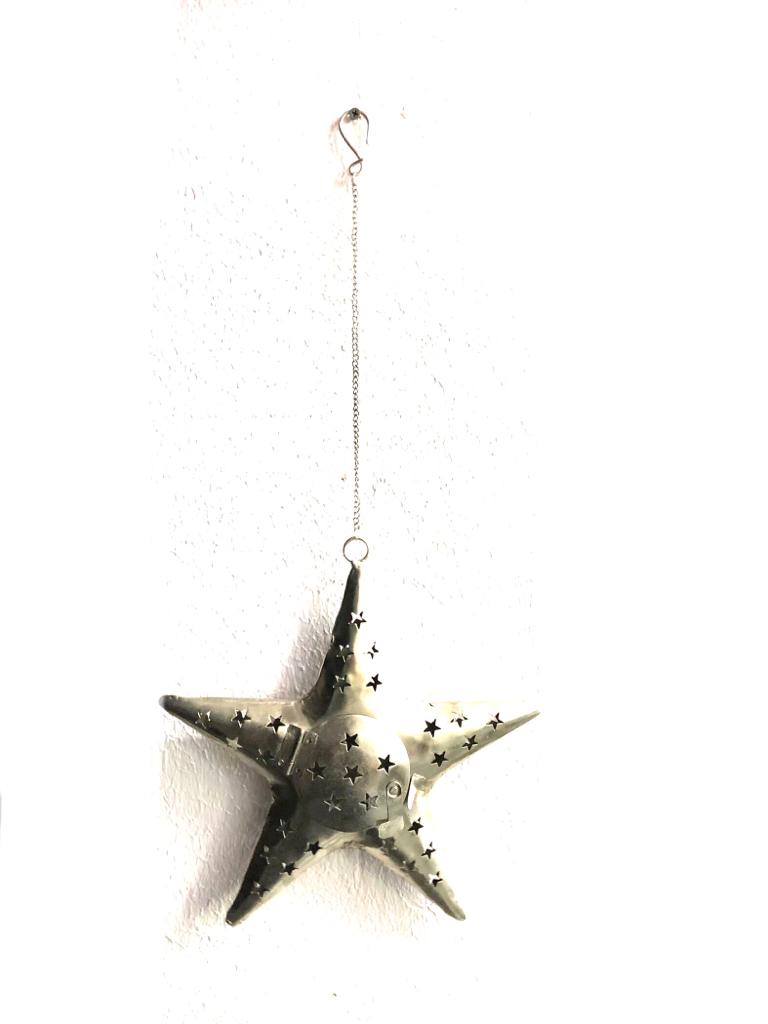 Star Candle Holder Hanging Metal Handcrafted By Skilled Artisans By Tamrapatra