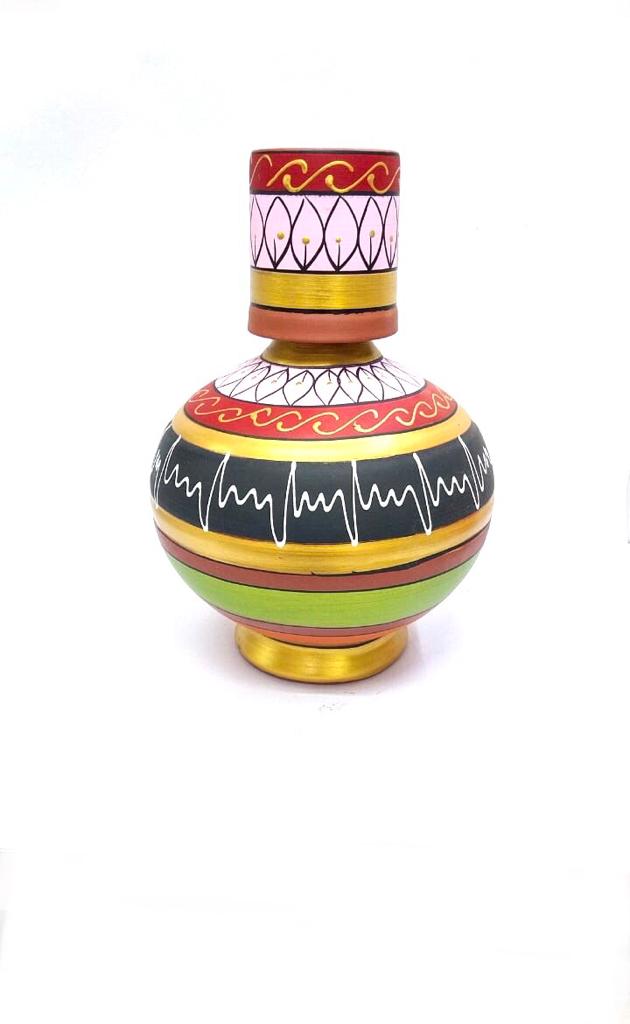Water Jug Surahi Style hand Painted With Glass Vintage Style From Tarmapatra