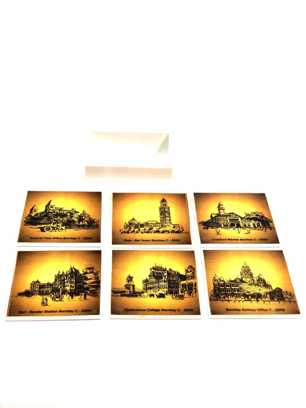 Indian Famous Monuments Souvenir Tea Coasters In Acrylic By Tamrapatra