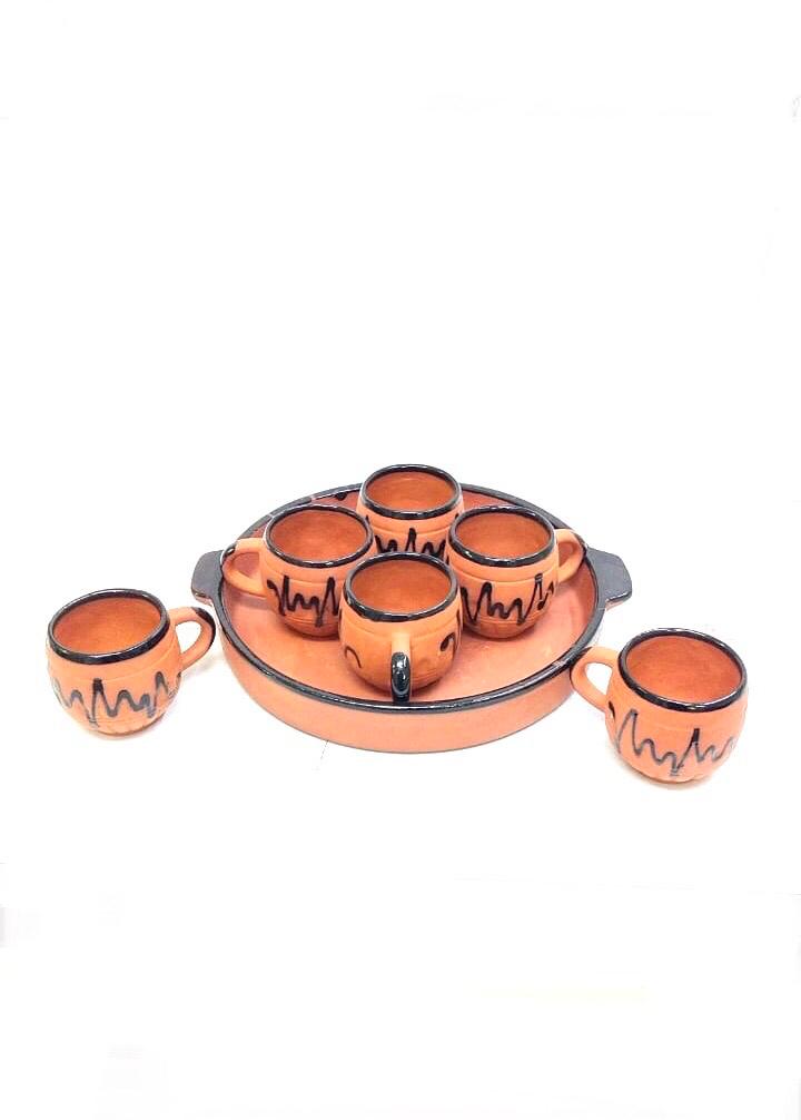Tea Set With Tray In Various Designer Options Serve Beverages From Tamrapatra