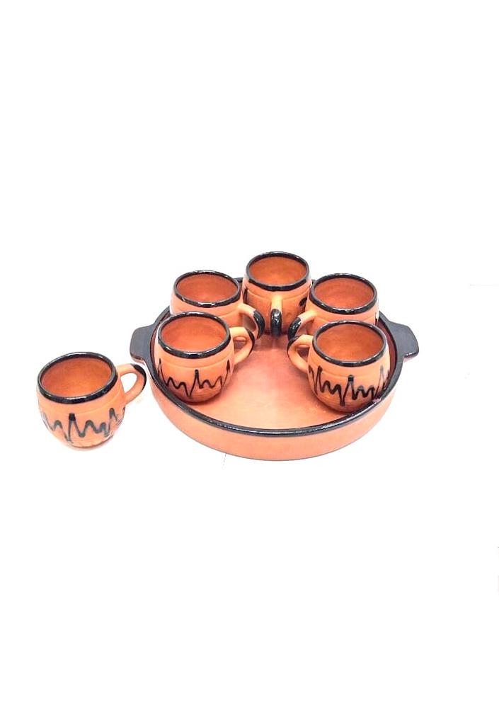 Tea Set With Tray In Various Designer Options Serve Beverages From Tamrapatra
