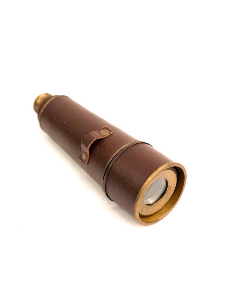 Telescope Brass Vintage Nautical Collection With Leather Stitching Tamrapatra